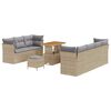 vidaXL Ensemble de canap&eacute; de jardin 10 pc Beige polyrotin