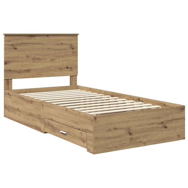 vidaXL Cadre de lit Ch&ecirc;ne artisanal 100 x 200 cm Bois d'ing&eacute;nierie