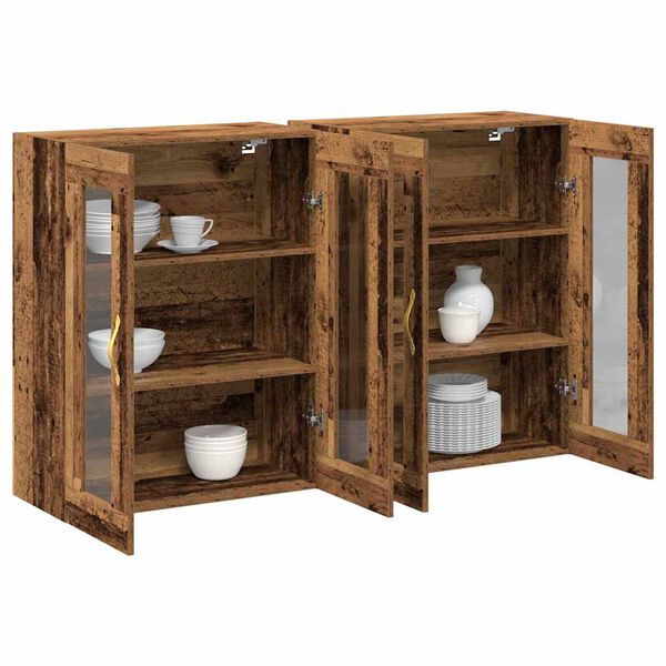 vidaXL Cabinets muraux 2 pcs Bois Ancien 69,5 x 34 x 90 cm
