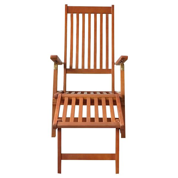 vidaXL Chaise longue d'ext&eacute;rieur repose-pied et coussin Acacia solide