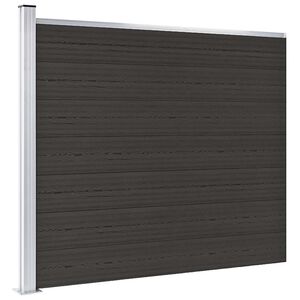 vidaXL Panneau de cl&ocirc;ture WPC 175x146 cm Noir
