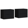 vidaXL Tables de chevet murales 2 pcs noir 45x30x35 cm