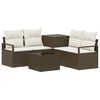 vidaXL Ensemble de Canap&eacute;s 6 pc Marron et cr&egrave;me blanche