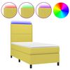 vidaXL Sommier &agrave; lattes de lit avec matelas et LED Vert 90x190cm Tissu