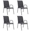 vidaXL Chaises empilables de jardin lot de 4 Acier et textil&egrave;ne