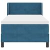 vidaXL Lit &agrave; ressorts avec matelas Bleu fonc&eacute; 200 x 100 cm Polyester