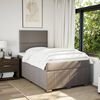 vidaXL Sommier &agrave; lattes de lit avec matelas Taupe 120x200 cm Tissu