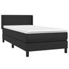 vidaXL Sommier &agrave; lattes de lit avec matelas Noir 90x200 cm Similicuir