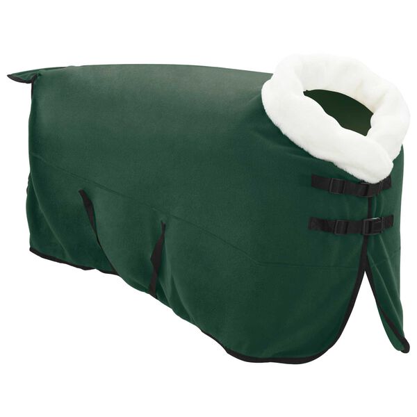 vidaXL Couverture &Eacute;quine Vert fonc&eacute; complet 145 cm Fleece polaire