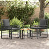 vidaXL Ensemble de meubles d'ext&eacute;rieur 3 pcs Noir et Gris fonc&eacute;