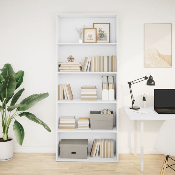 vidaXL Biblioth&egrave;que blanc 80x30x189 cm bois d'ing&eacute;nierie