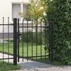 vidaXL Portail de cl&ocirc;ture BOXTEL &agrave; porte simple avec arc en haut, acier 1x1 m noir