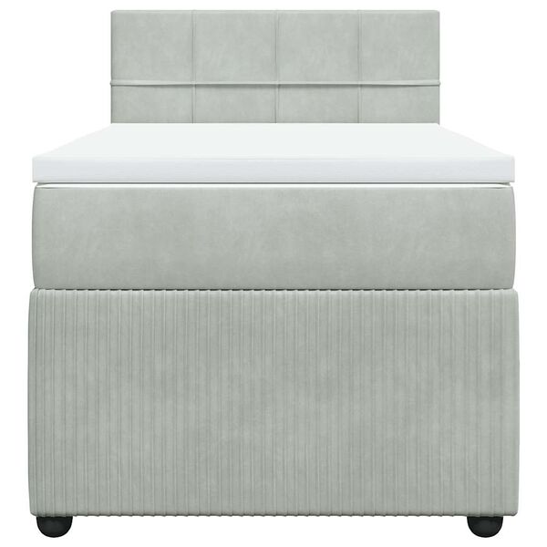 vidaXL Sommier &agrave; lattes de lit et matelas Gris clair 100x200cm Velours
