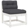 vidaXL Salon de jardin 7 pcs avec coussins blanc bois de pin massif