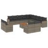 vidaXL Salon de jardin avec coussins 14 pcs gris r&eacute;sine tress&eacute;e