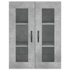 vidaXL Buffet haut Gris b&eacute;ton 69,5x34x180 cm Bois d'ing&eacute;nierie