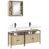 vidaXL Ensemble de mobilier de salle de bain avec &eacute;tag&egrave;re 3 pcs Marron