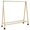 vidaXL Porte-v&ecirc;tements et &eacute;tag&egrave;res et roulettes 106x34x106,5cm bambou