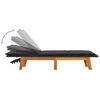 vidaXL Chaise longue avec table R&eacute;sine tress&eacute;e et bois massif d'acacia