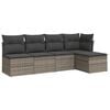 vidaXL Salon de jardin 5 pcs avec coussins gris r&eacute;sine tress&eacute;e