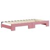 vidaXL Lit de jour avec gigogne sans matelas rose 90x200 cm