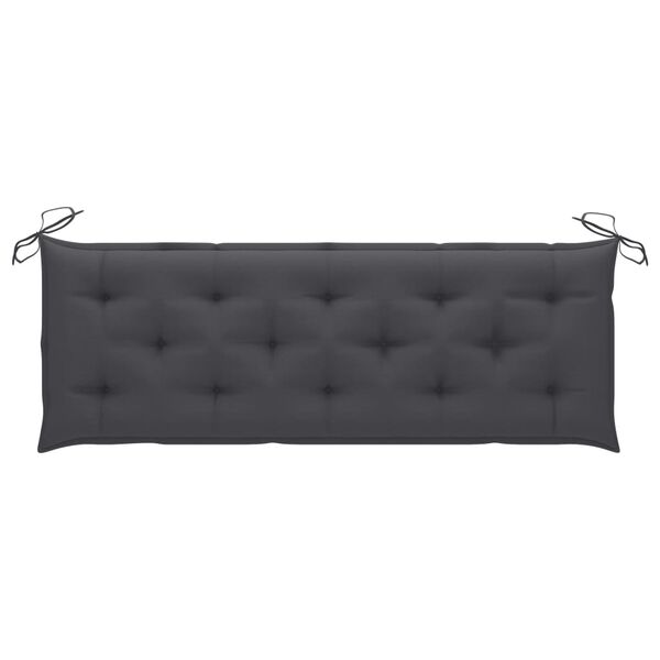 vidaXL Banc de jardin avec coussin anthracite 150 cm Teck massif