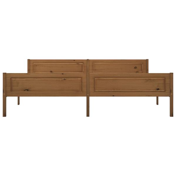 vidaXL Cadre de lit sans matelas pin massif marron miel 200x200 cm