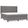 vidaXL Sommier &agrave; lattes de lit avec matelas Gris fonc&eacute; 180x200cm Tissu