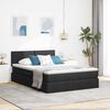 vidaXL Lit avec rangement et LED Noir 140 x 190 cm Polyester