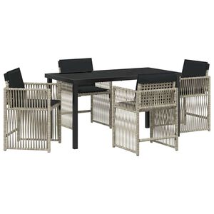 vidaXL Ensemble de salle &agrave; manger pour jardin 5 pc Gris clair