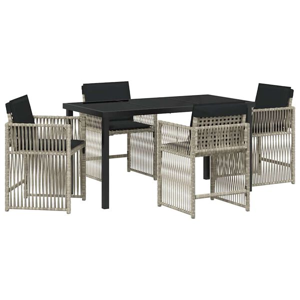 vidaXL Ensemble de salle &agrave; manger pour jardin 5 pcs Gris clair