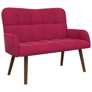 vidaXL Sofa 2 places Bordeaux 115 x 61 x 87 cm Velours