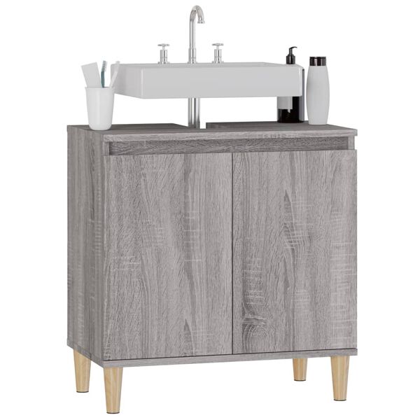 vidaXL Meuble d'évier sonoma gris 58x33x60 cm bois d'ingénierie
