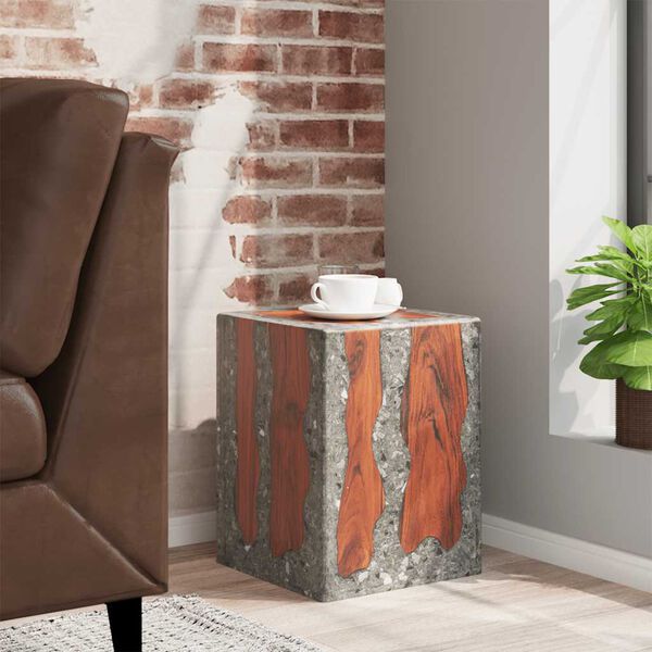 vidaXL Tabouret Bois de teck massif et résine