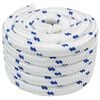 vidaXL Corde de bateau 3 mm 50 m Blanc et bleu