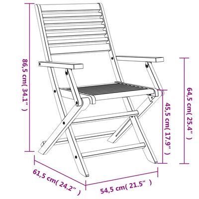 vidaXL Ensemble à manger de jardin 5 pcs Bois d'acacia solide