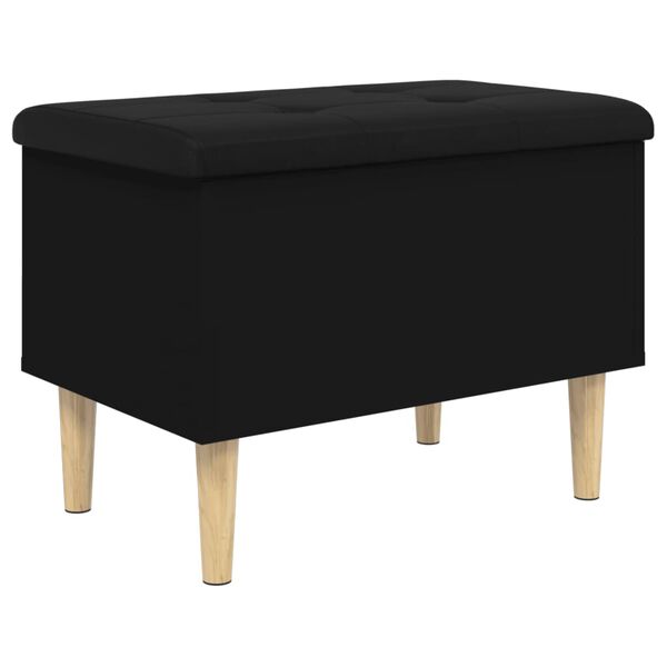 vidaXL Banc de rangement noir 62x42x46 cm bois d'ing&eacute;nierie