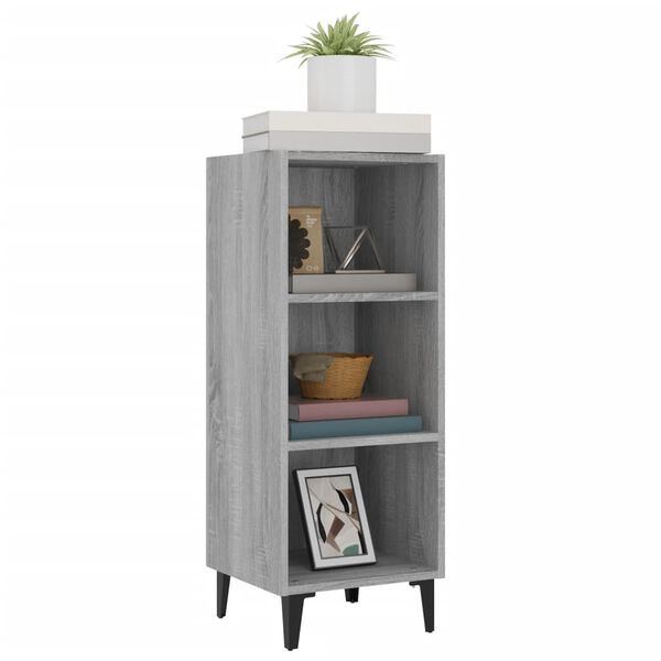 vidaXL Buffet sonoma gris 34,5x32,5x90 cm bois d'ing&eacute;nierie