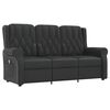 vidaXL Fauteuil de massage inclinable 3places noir brillant similicuir