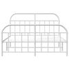 vidaXL Cadre de lit m&eacute;tal sans matelas et pied de lit blanc 180x200 cm