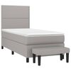 vidaXL Sommier &agrave; lattes de lit avec matelas Gris clair 100x200cm Tissu
