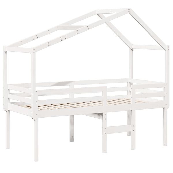 vidaXL Lit haut sans matelas blanc 90x190 cm bois de pin massif