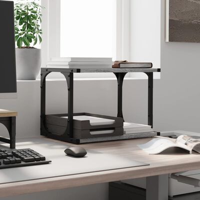 vidaXL Support d'imprimante à 2 niveaux sonoma gris 41x28x33,5 cm