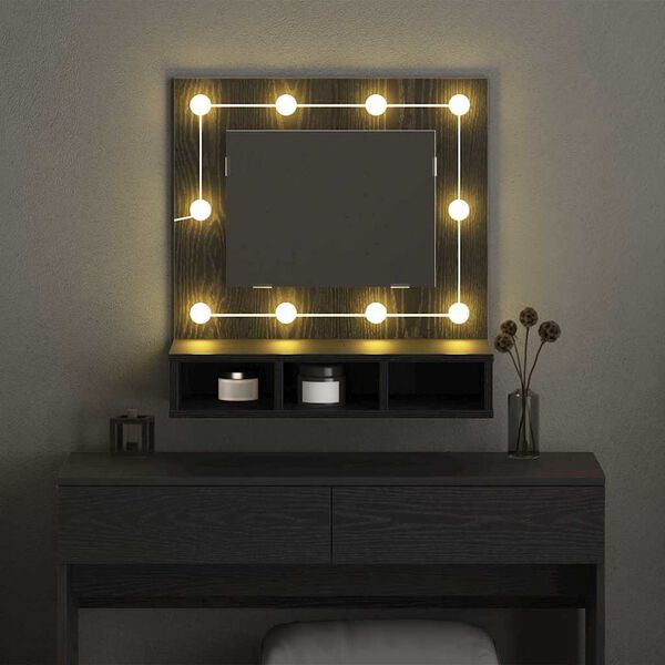 vidaXL Armoire Miroir Ch&ecirc;ne noir 60 x 31,5 x 62 cm Bois d'ing&eacute;nierie