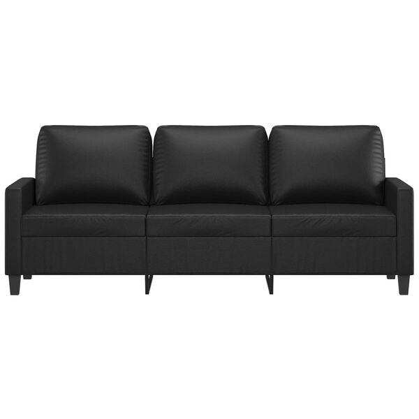 vidaXL Canap&eacute; &agrave; 3 places Noir 180 cm Similicuir