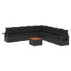 vidaXL Salon de jardin 10 pcs avec coussins noir r&eacute;sine tress&eacute;e