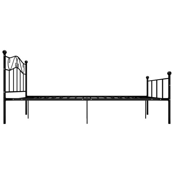 vidaXL Cadre de lit sans matelas noir m&eacute;tal 160x200 cm
