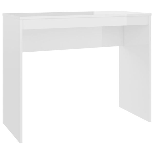 vidaXL Bureau Blanc brillant 90x40x72 cm Bois d'ing&eacute;nierie