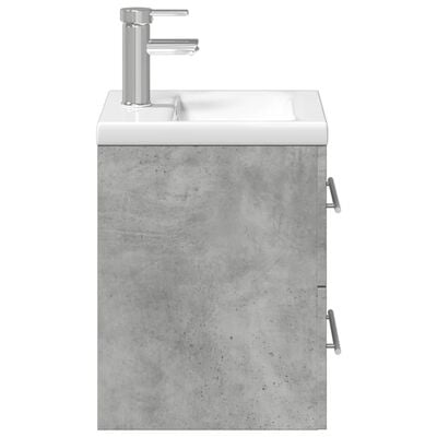 vidaXL Armoire lavabo de salle de bain avec bassin intégré gris béton