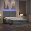 VidaXL Cadre de lit ottoman et matelas gris clair 140x200 cm tissu